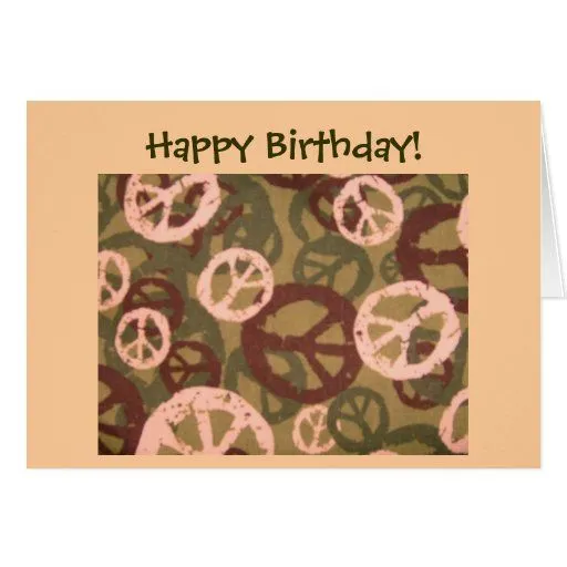 Feliz cumpleaños! - Signos de la paz/tarjeta de l | Zazzle