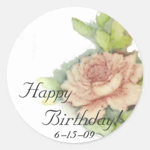 Feliz cumpleaños! Sticker-Cust. Etiquetas Redondas de Zazzle.