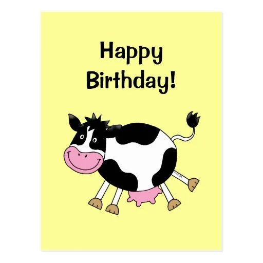 Feliz cumpleaños! (vaca) Postales | Zazzle