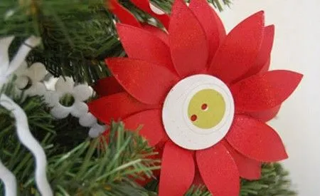 Feliz Navidad.: Flores de Navidad en foami