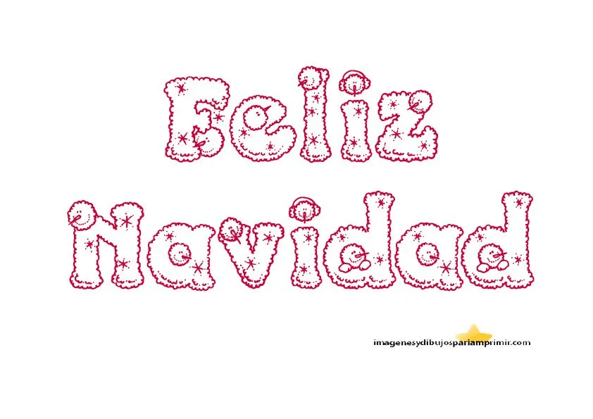 Feliz navidad para imprimir-Colorear dibujos,letras, Actividades infantiles