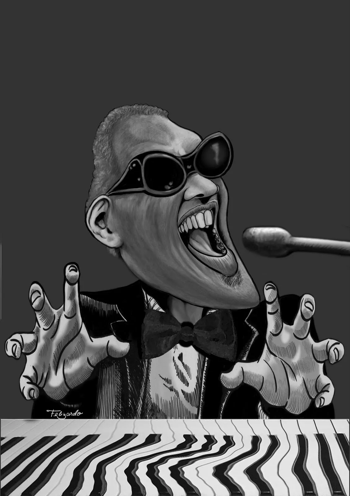 Felizardo Cartoon: Caricatura de Ray Charles