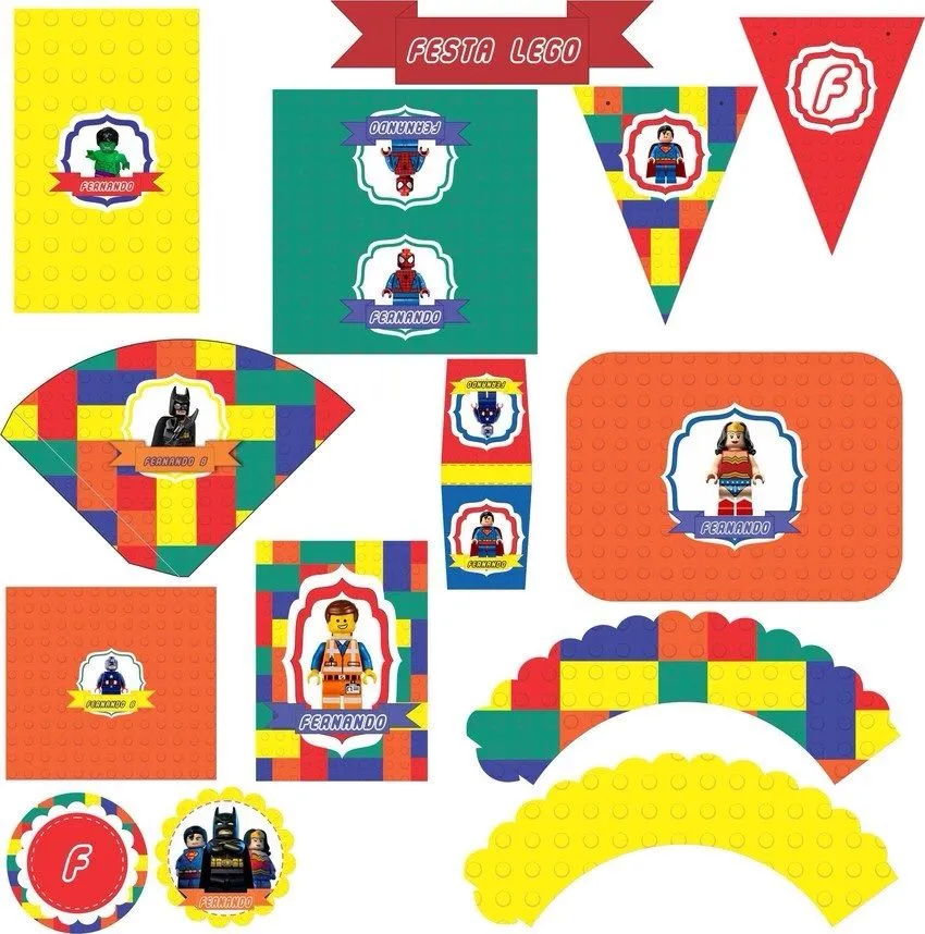 Festa Digital Lego Para Imprimir | Arte em Scrap Belém | Elo7