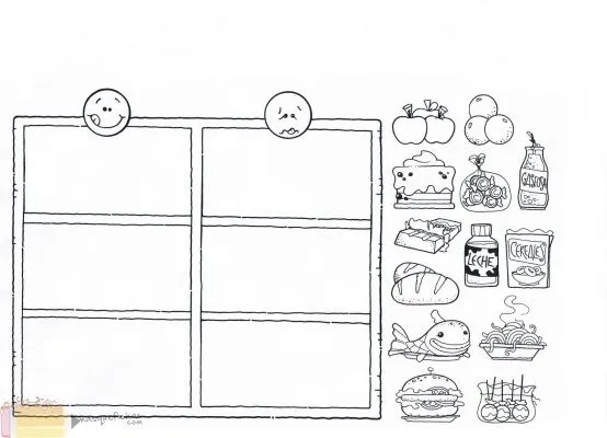 Alimentos saludables, o no? - Fichas infantil - Más que fichas