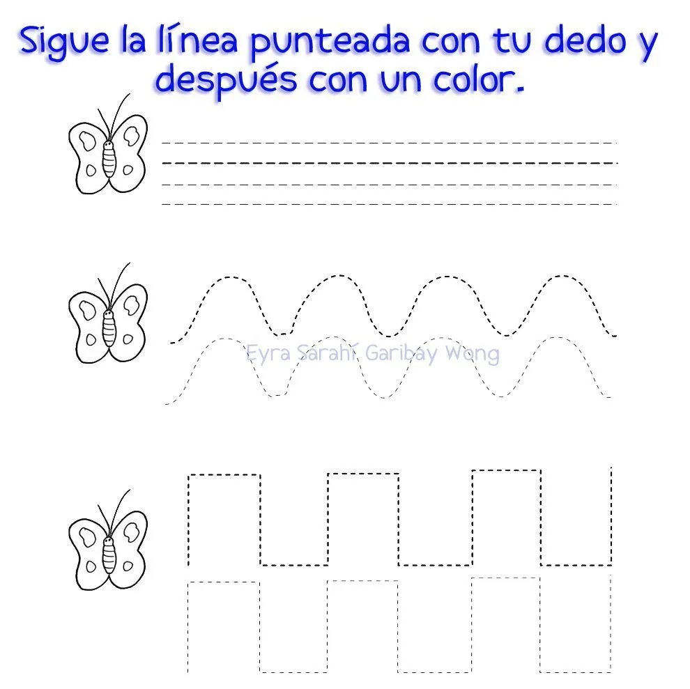 Ficha educativa con lineas y trazos | ασκησεις προγραφης | Pinterest