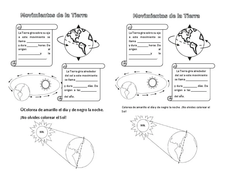 Ficha de Los Movimientos de La Tierra | PDF