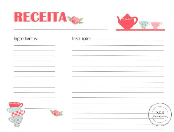 Fichário de Receitas | Elo7