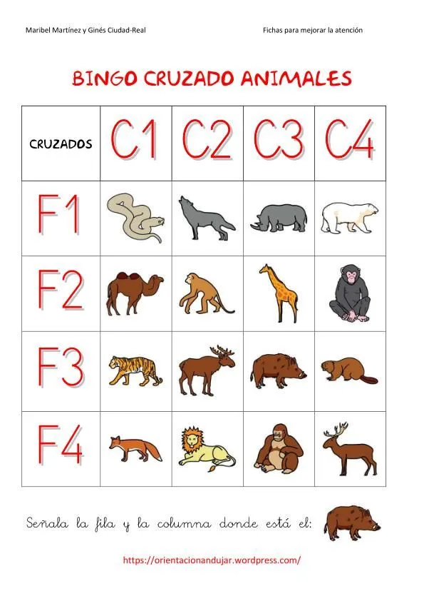 Fichas atención Bingo Cruzado -Orientacion Andujar