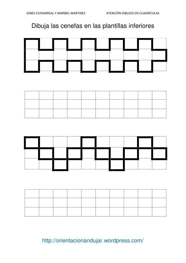 Fichas de Atención; Dibujamos en cuadrículas cenefas - Orientacion ...