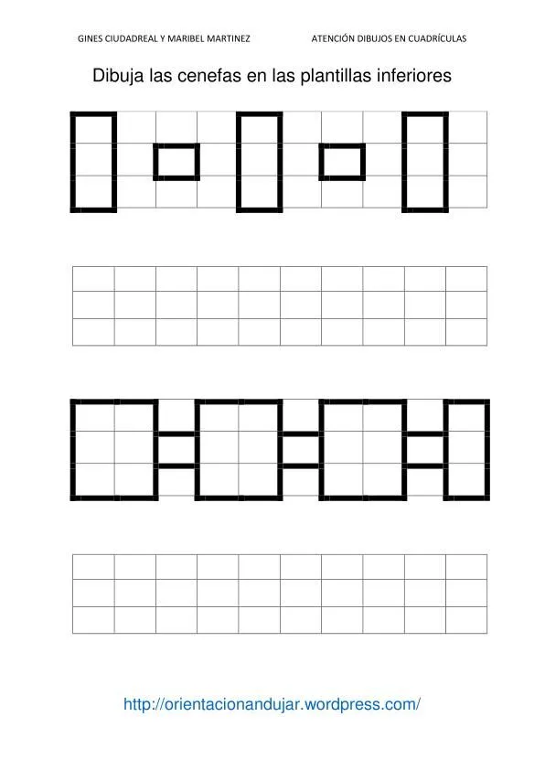 Fichas de Atención; Dibujamos en cuadrículas cenefas - Orientacion ...