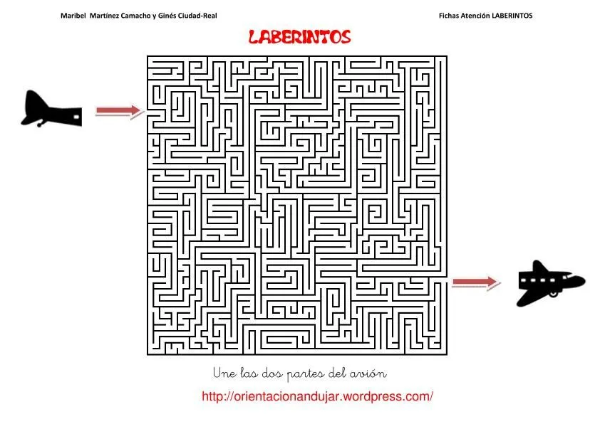 Fichas atención; laberintos -Orientacion Andujar