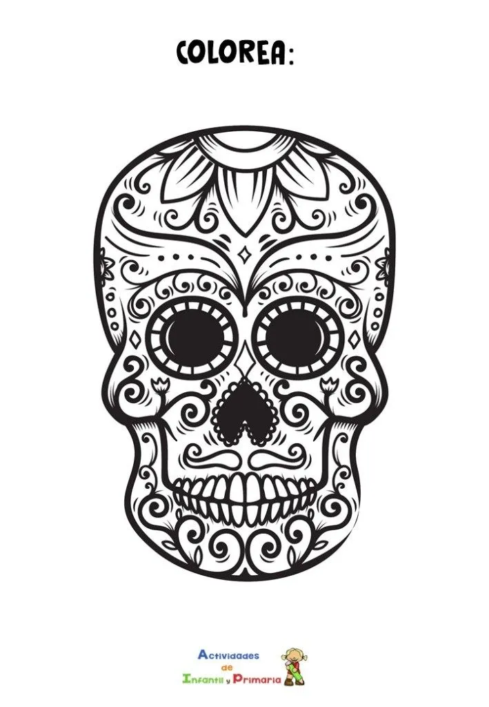 Fichas para colorear: Calaveras mexicanas