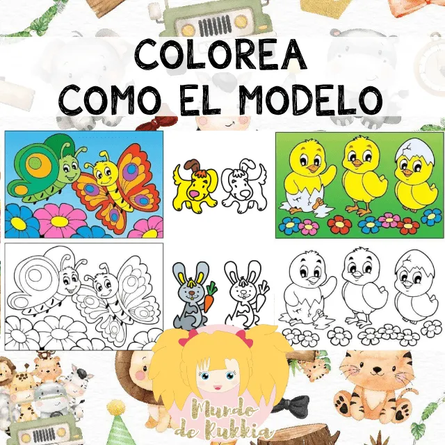 Fichas para colorear según modelo | Mundo de Rukkia