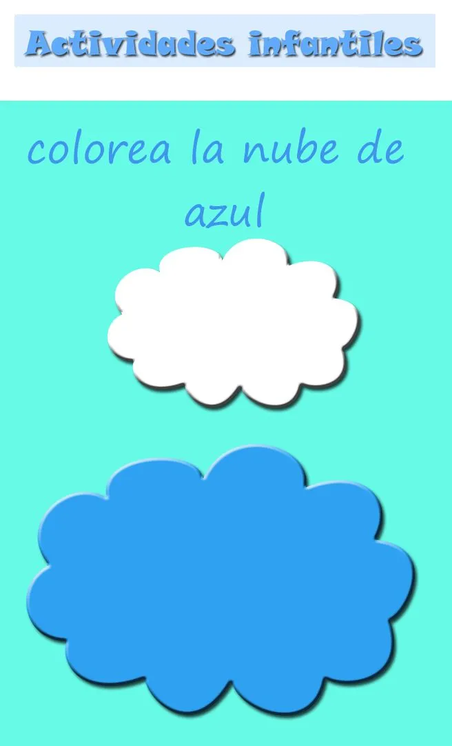 FICHAS PARA COLOREAR NUBE AZUL : ACTIVIDADES PARA NIÑOS