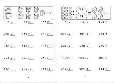 FICHAS DE DIVISIONES POR UNA CIFRA PARA IMPRIMIR : FICHAS PARA NIÑOS
