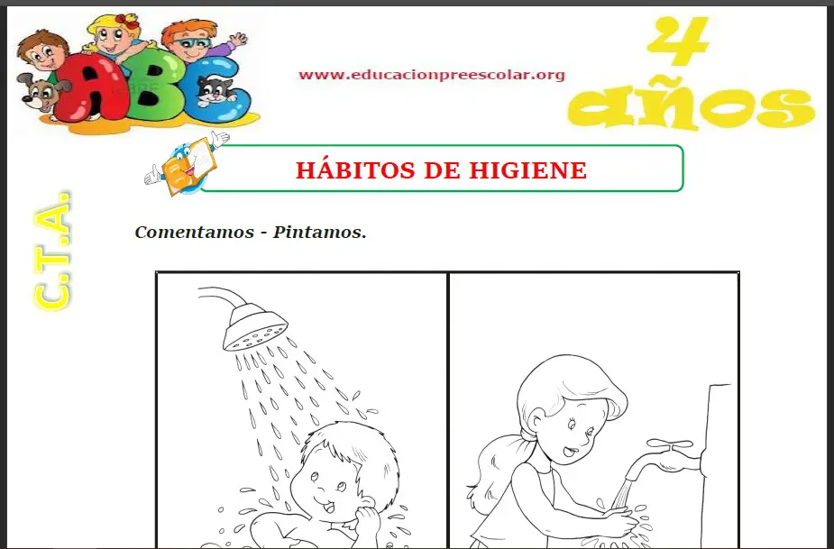 Fichas de Hábitos De Higiene Para Niños de 4 Años — Educación Preescolar