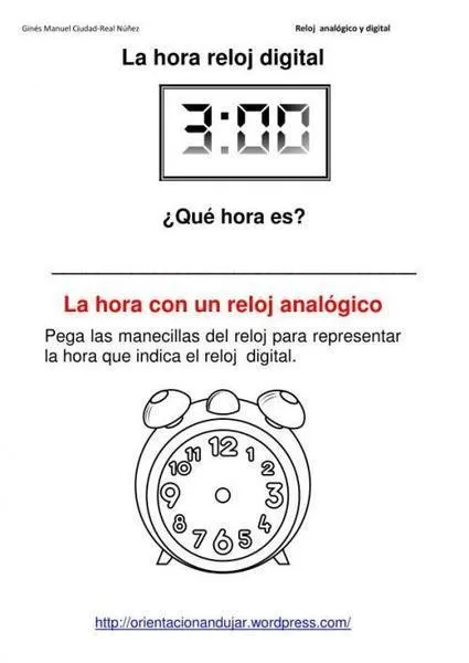 Dibujos de reloj analógico para colorear - Imagui