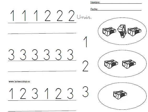 www.lectoescritura.es. Ficha de números. Ficha de números para ...