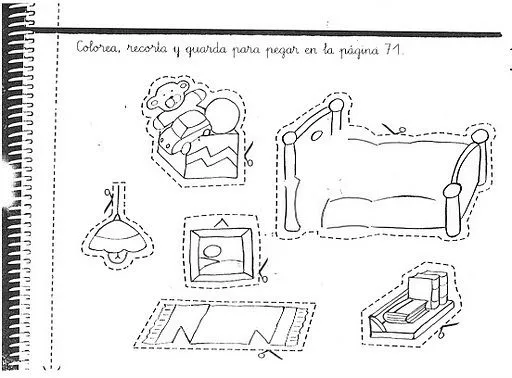 Fichas Infantiles: Fichas plásticas del dormitorio