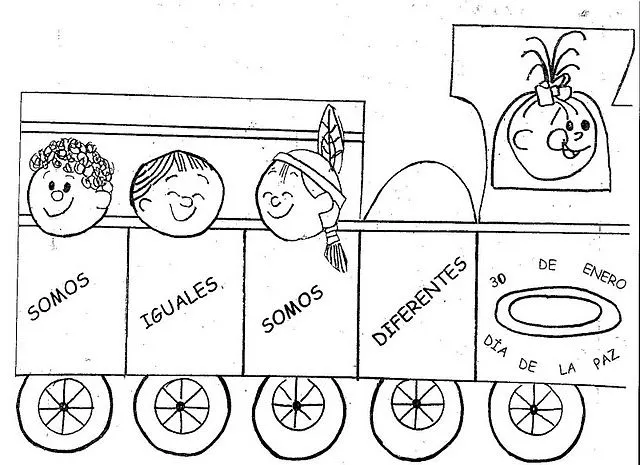 Fichas Infantiles: Tren infantil día de la paz