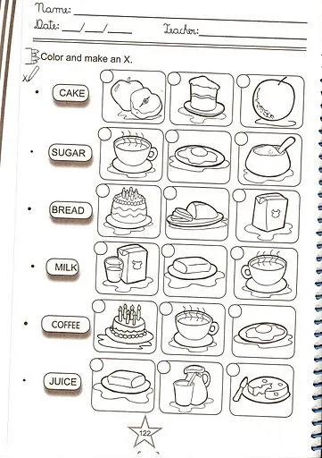 Fichas de inglés: Ficha Food 8: Food exercises for kids