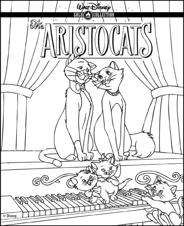 Fichas de Inglés para niños: Aristocats coloring pages