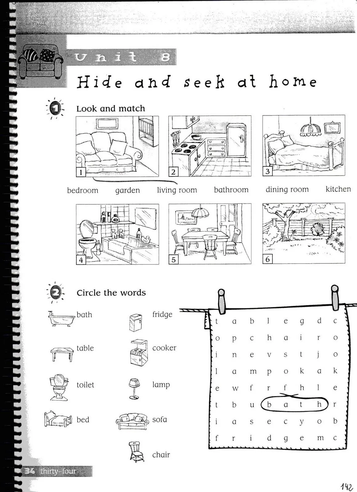 Fichas de inglés: Ficha House 5: House wordsearch