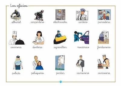 FICHAS DE LENGUAJE - LOS OFICIOS Y LAS PROFESIONES : FICHAS PARA NIÑOS