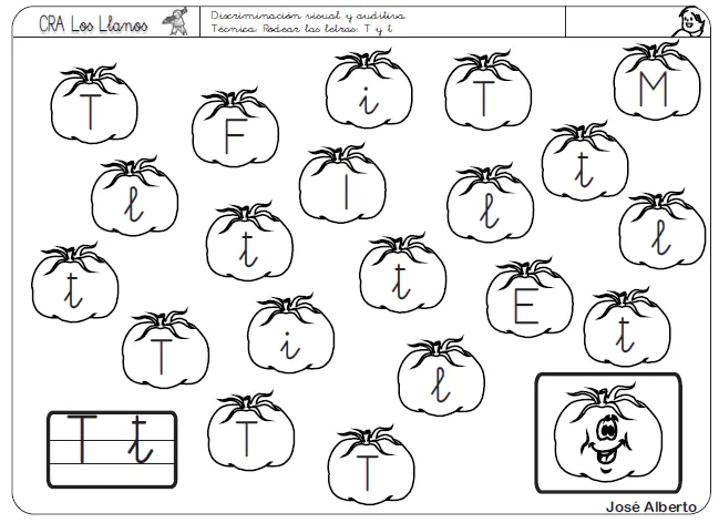 Discriminación visual: T | Recurso educativo 39698 - Tiching