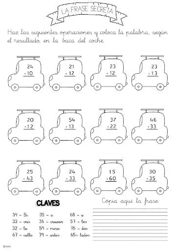 FICHAS DE MATEMATICAS PARA IMPRIMIR