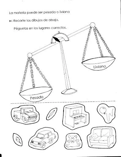 FICHAS DE MATERIA Y ENERGIA PARA NIÑOS