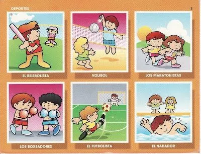 LÁMINAS DE LAS PROFESIONES - DEPORTES : FICHAS PARA NIÑOS