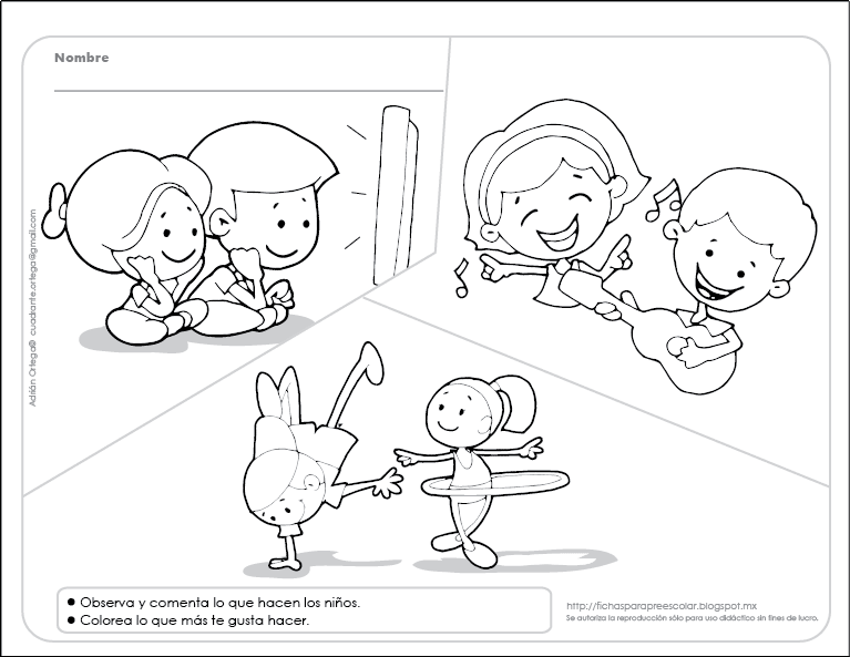 Fichas para preescolar: Estilos de aprendizaje, 3 fichas para ...