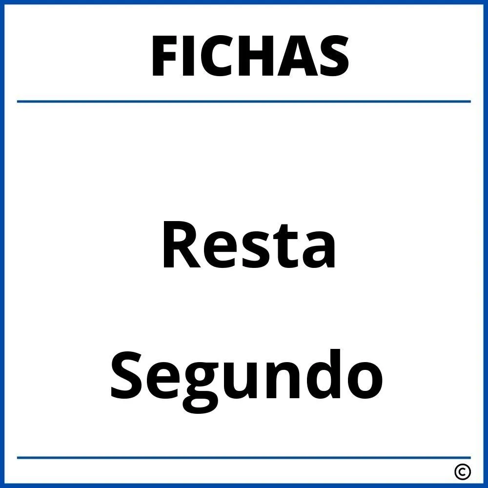 ▷ Fichas De Resta Para Segundo Grado