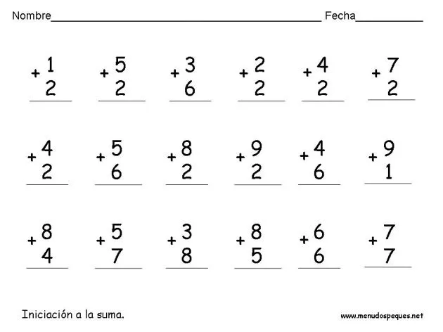 Fichas de sumas y restas infantil - Imagui