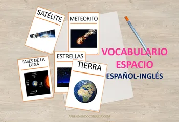 Fichas de vocabulario del espacio. Proyecto del universo - Aprendiendo con  Julia