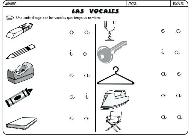Fichas de trabajo de las vocales - Imagui