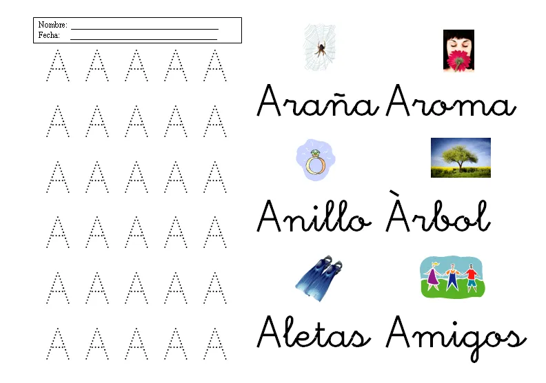 Fichas de las vocales en mayuscula para imprimir - Imagui