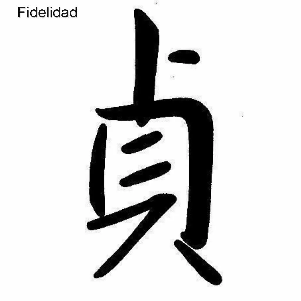 Fidelidad escrito en letras chinas