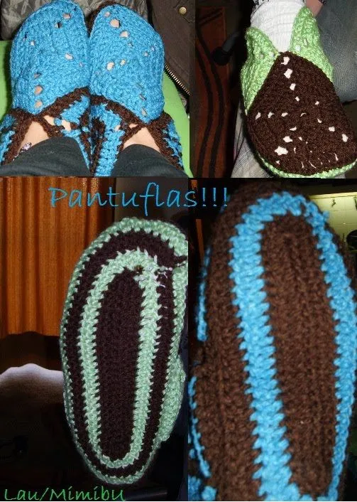 Fielamimibu,manualidades de MimibU: Pantuflas a crochet!