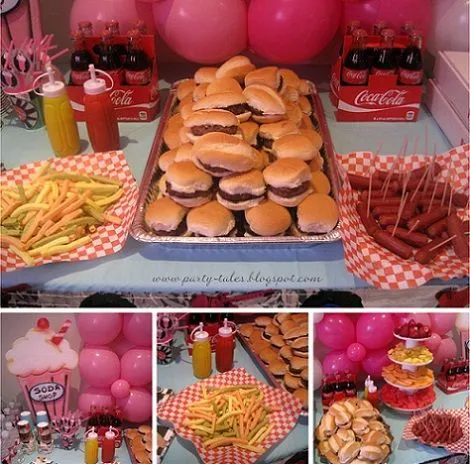 fiesta años 50 hamburguesas | decoracion fiestas | Pinterest