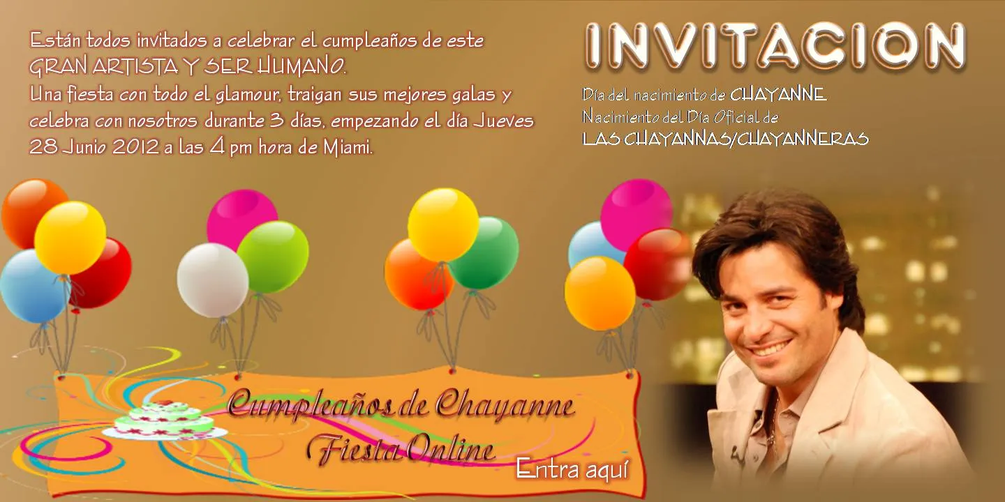 FIESTA CUMPLEAÑOS CHAYANNE | pasioninspiracion