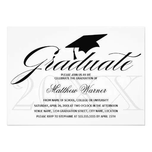 Fiesta de graduación elegante invitación de Zazzle.