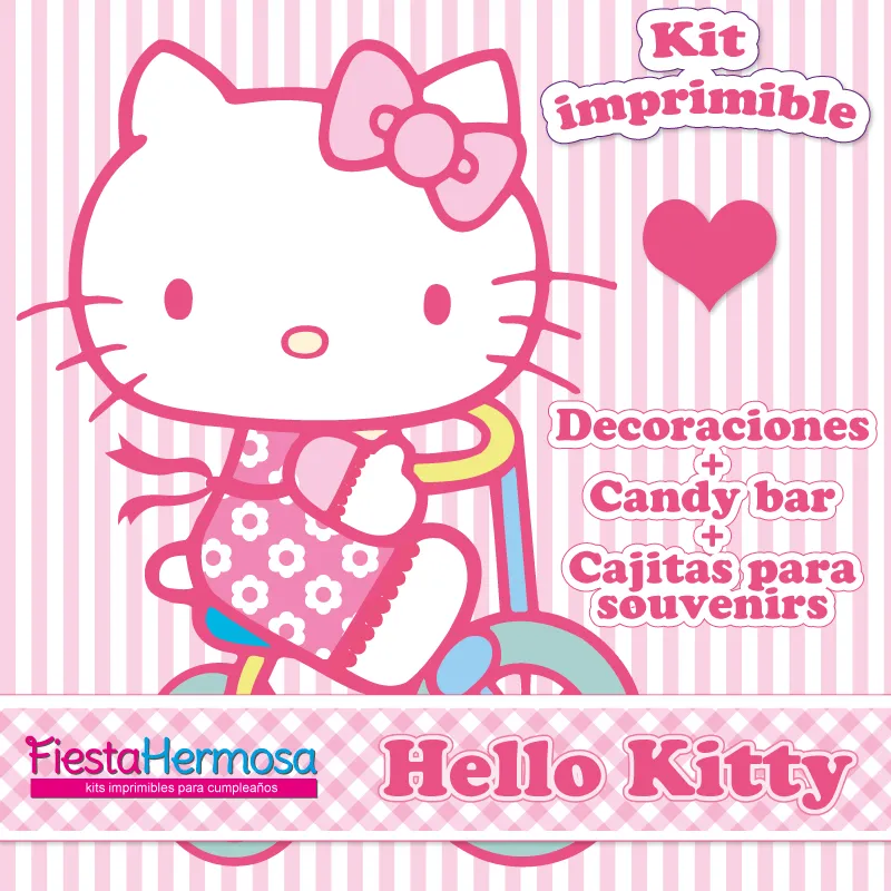 Fiesta Hermosa: Decoraciones y Candy bar Hello Kitty