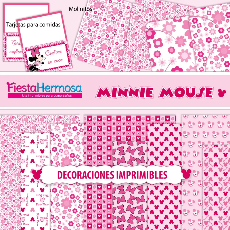 Fiesta Hermosa: NUEVO! Decoraciones imprimibles Minnie Mouse