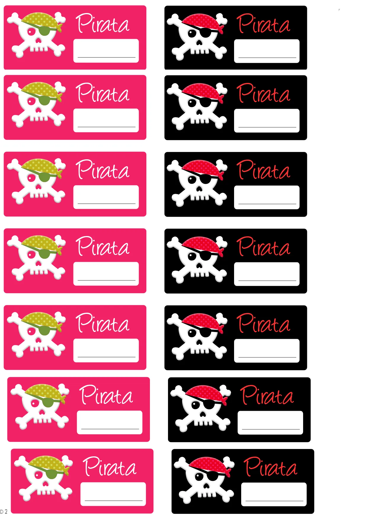 Fiesta pirata: pegatinas