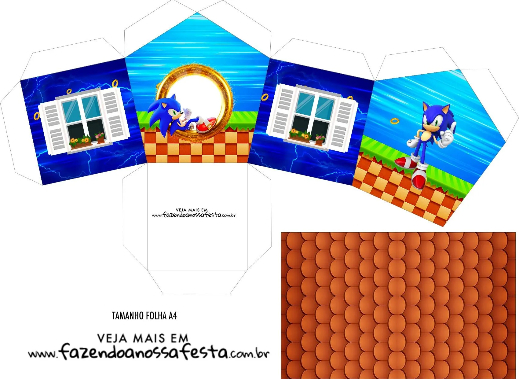 Fiesta de Sonic: Caja con Forma de Casa para Imprimir Gratis. - Oh My  Fiesta! Friki