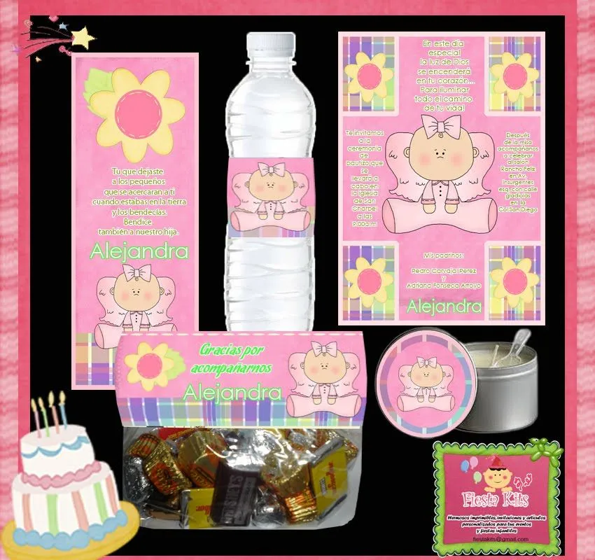 Fiestakits: Kit imprimible para bautizo niña