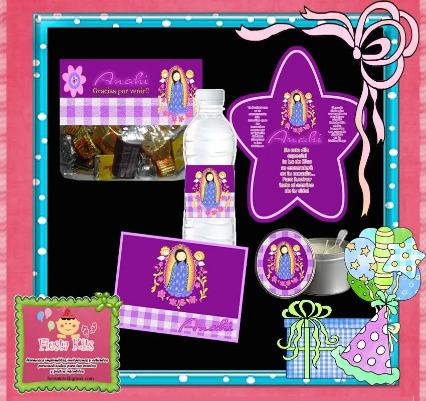 Fiestakits: kit imprimible virgencita para bautizo