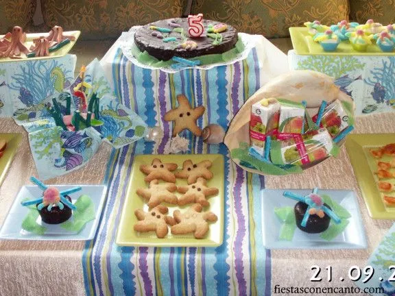 Fiestas con encanto: Buffet cumpleaños infantil:"Bajo el mar"
